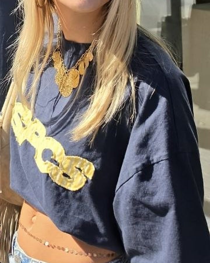 Navy Cropped Sweater